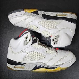 Air Jordan 5 Retro White Cement Mens 10 Used Good Wearable Pair
